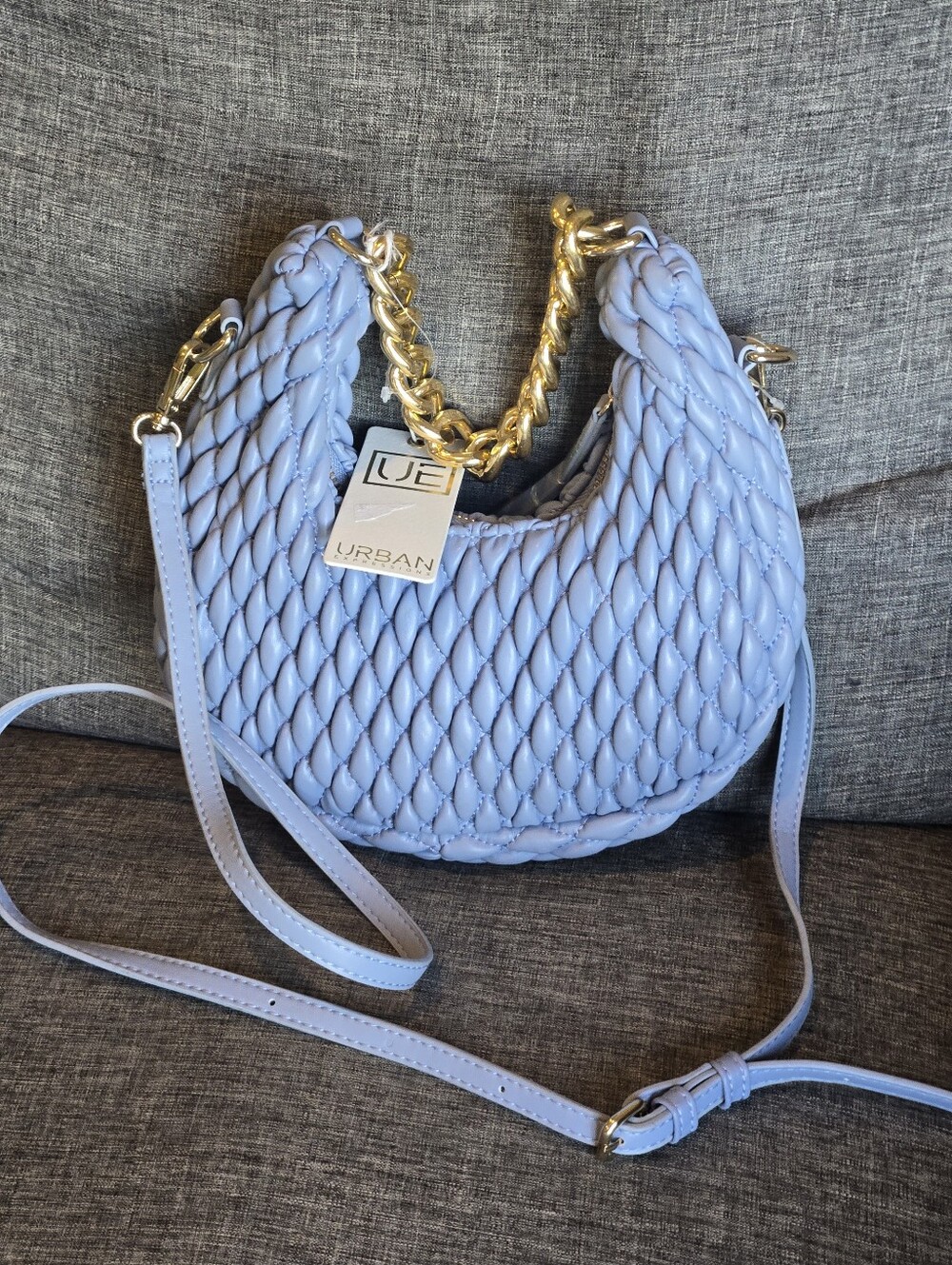 New Periwinkle Urban Expressions crossbody With Gold Chain Handbag